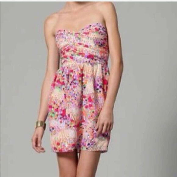 Shoshanna Mini Strapless Mulit Floral Dress - Picture 2 of 14